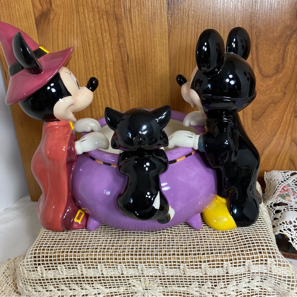 Disney Mickey & Minnie Mouse Halloween Candy Bowl – Ceramic Collectible Decor - Picture 4 of 11